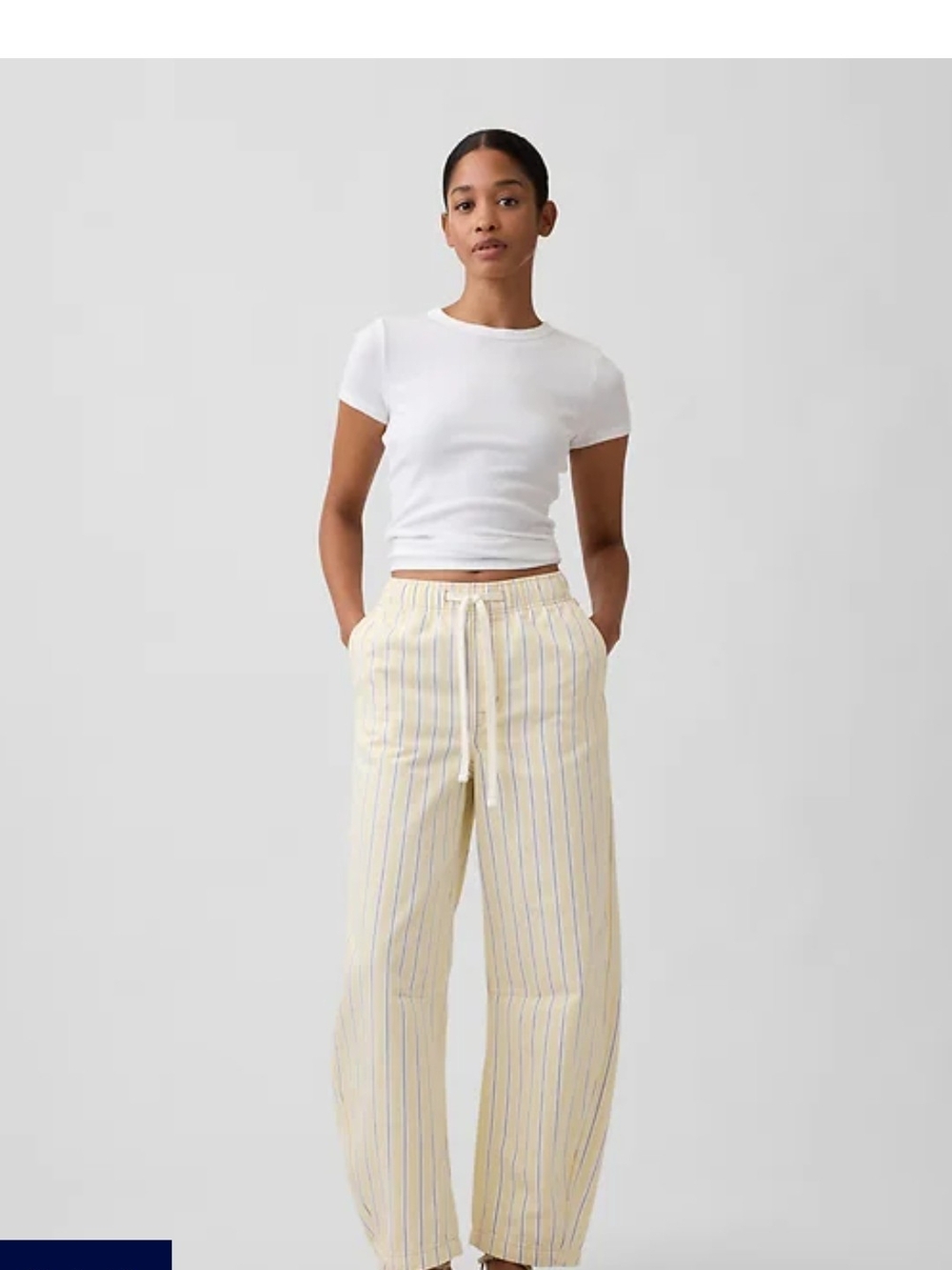 Gap Mid-rise Pull On Barrel Jeans in Light Yellow